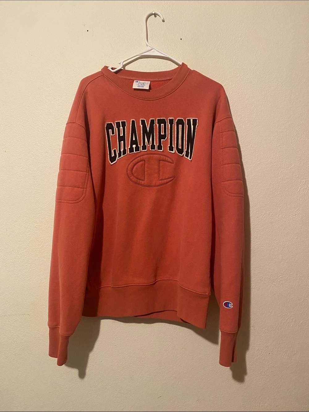 Champion Men's Crewneck Sweatshirt in Rust Orange